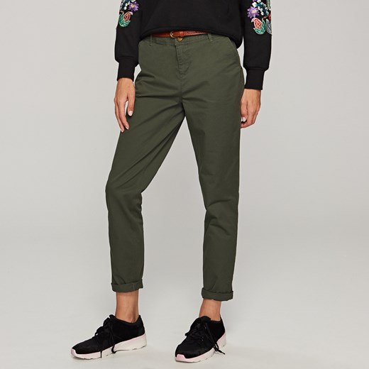 Reserved - Spodnie z paskiem - Zielony