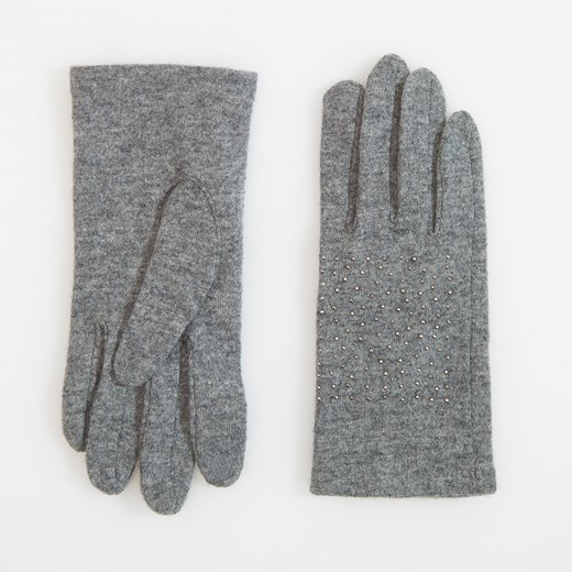 Reserved - Wełniane rękawiczki z cekinami - Szary