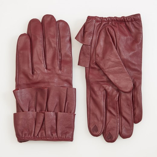 Reserved - Skórzane rękawiczki - Czerwony