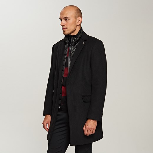 Reserved - Płaszcz z pikowanym podszyciem - Czarny  Reserved M 