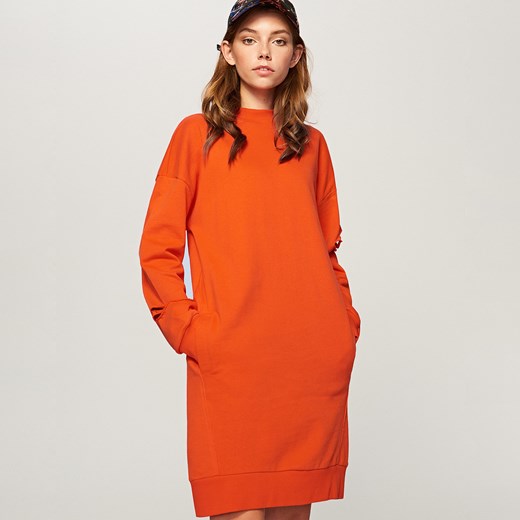 Reserved - Sukienka z kieszeniami - Pomarańczo