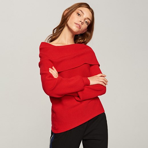 Reserved - Sweter z golfem - Czerwony