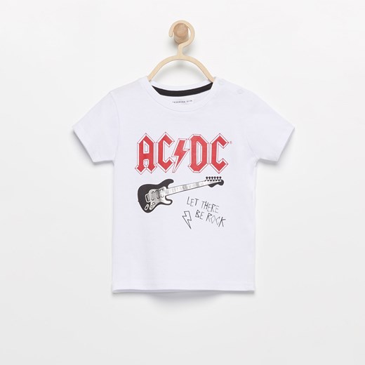 Reserved - T-shirt acdc - Biały
