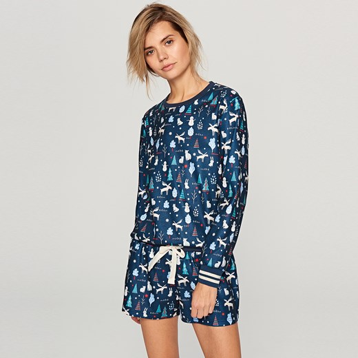 Reserved - Świąteczna piżama - Granatowy Reserved niebieski S 
