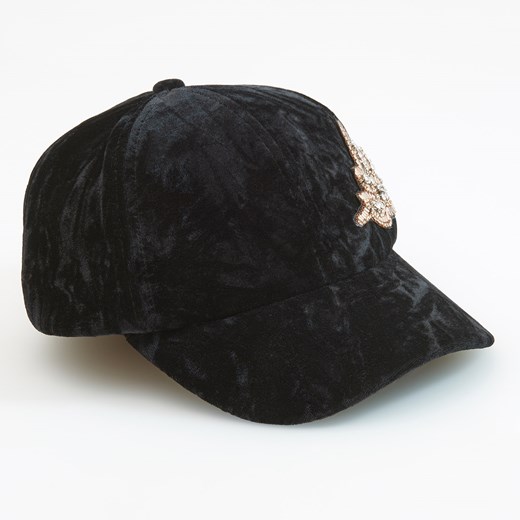 Reserved - Aksamitna czapka z daszkiem - Czarny