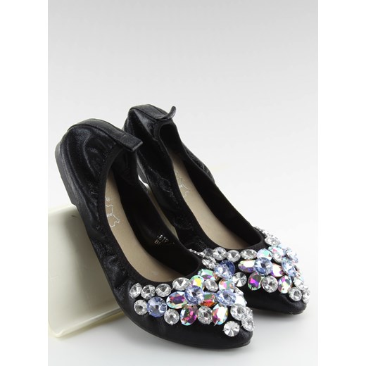 Baleriny z kamieniami czarne C87 BLACK  Obuwie Damskie 40 kupbuty.com