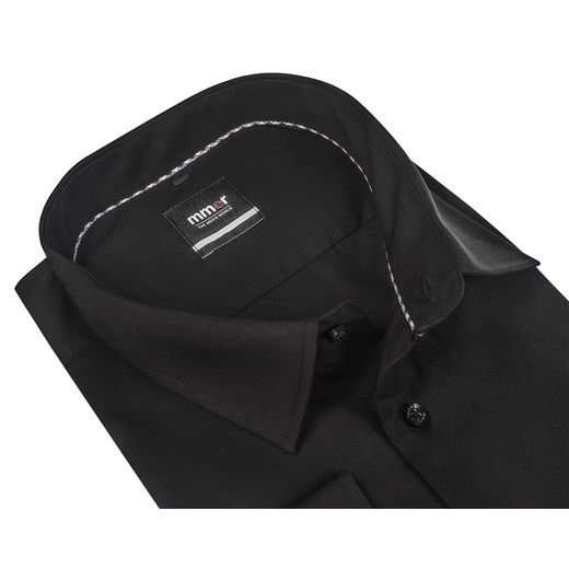 Czarna koszula męska MMER z długim rękawem Koszule Męskie Mmer  188-194 / 40-Slim Modini okazja 