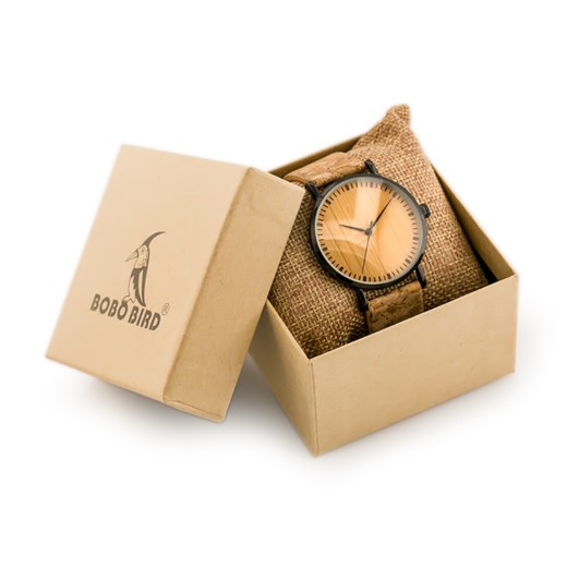 Drewniany zegarek Bobobird - korkowy pasek (zx636a)    TAYMA