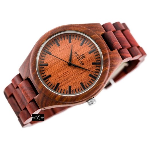 Drewniany zegarek REDEAR (zx042a) - Czerwony