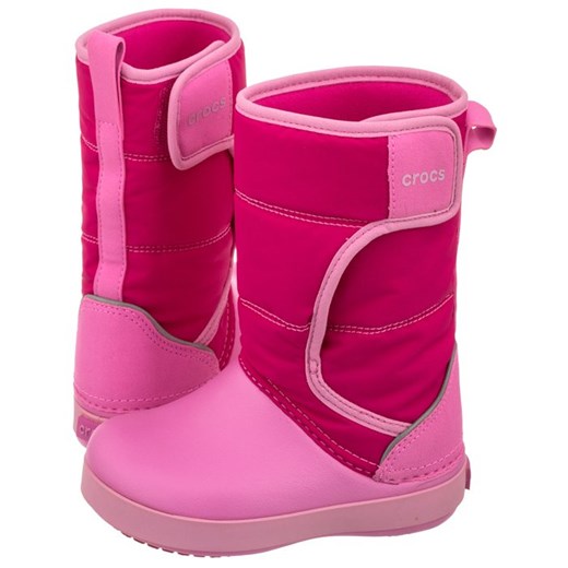 Śniegowce Crocs Lodgepoint Snow Boot K Candy Pink/Party Pink 204660-6LR (CR129-b)  Crocs 24/25 ButSklep.pl