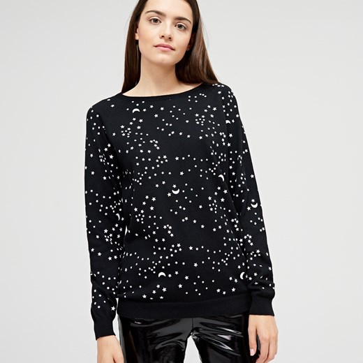 Cropp - Sweter w gwiazdy - Czarny Cropp czarny XS 