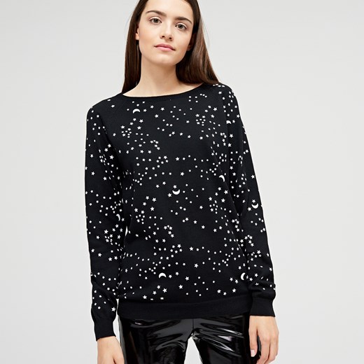 Cropp - Sweter w gwiazdy - Czarny czarny Cropp S 