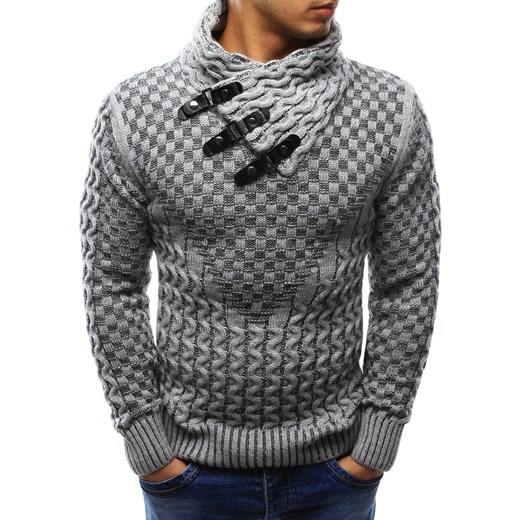 Sweter męski szary (wx0951)  Dstreet L okazyjna cena  