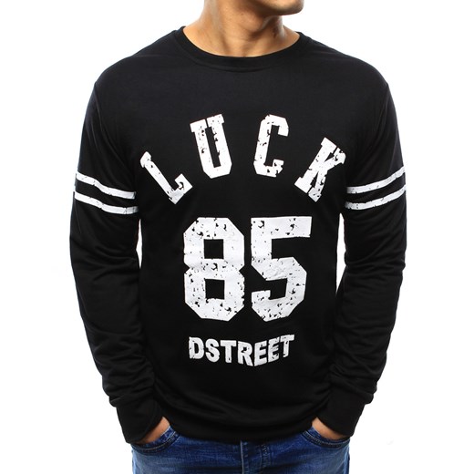 Bluza męska z nadrukiem czarna (bx3305) Dstreet  XL promocyjna cena  