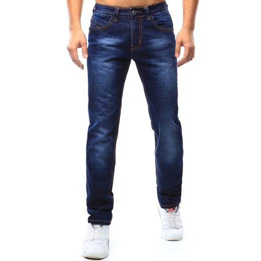 Spodnie jeansowe męskie granatowe (ux1057) Dstreet granatowy  