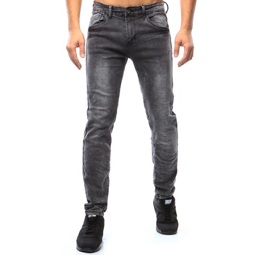 Spodnie jeansowe męskie antracytowe (ux1059) Dstreet szary  