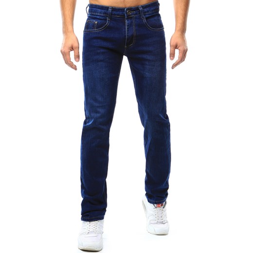 Spodnie jeansowe męskie niebieskie (ux1061) Dstreet granatowy  