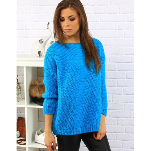 Sweter Lisbon turkusowy (my0235) Dstreet niebieski  