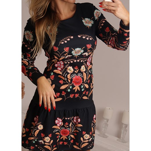 SUKIENKA FOLK czarny Likeme Fashion uniwersalny LikeMeFashion