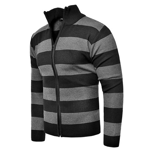 Sweter męski rozpinany bm-6066 - czarny Risardi  XXXL 