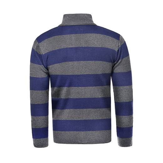 Sweter męski rozpinany bm-6066 - niebieski  Risardi XXL 