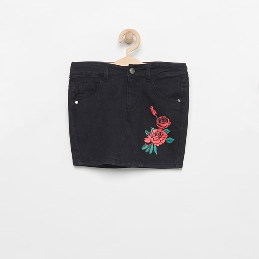 Reserved - Spódnica z kwiatowym wzorem - Czarny