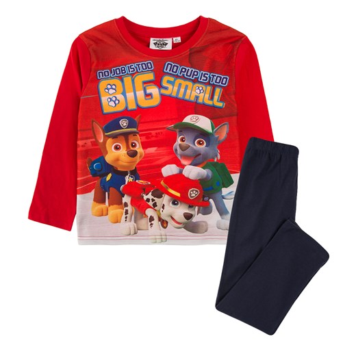 Piżama chłopięca z długim rękawem, Psi Patrol, czerwona
