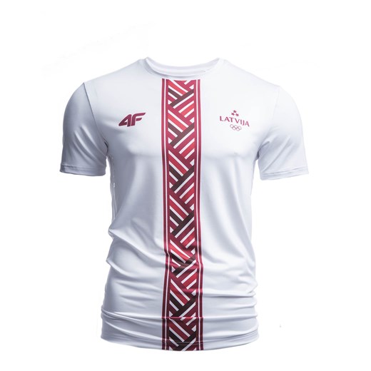 Koszulka funkcyjna męska Łotwa Pyeongchang 2018 TSMF800 - biały  4F  