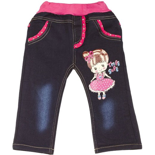 Dziecięce spodnie jeansowe dla dziewczynki - różowy