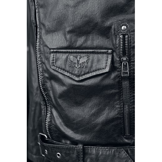 Black Premium by EMP Skull Leather Jacket Kurtka skórzana czarny szary Black Premium By Emp L promocja EMP 