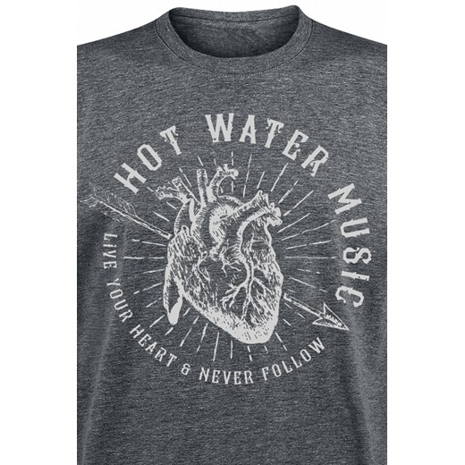 Hot Water Music Live Your Heart T-Shirt odcienie ciemnoszarego Hot Water Music  S okazja EMP 