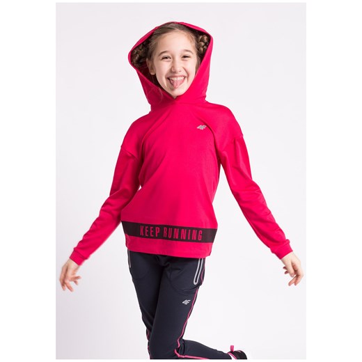 Bluza sportowa dla dużych dziewcząt JBLD400z - czerwony melanż