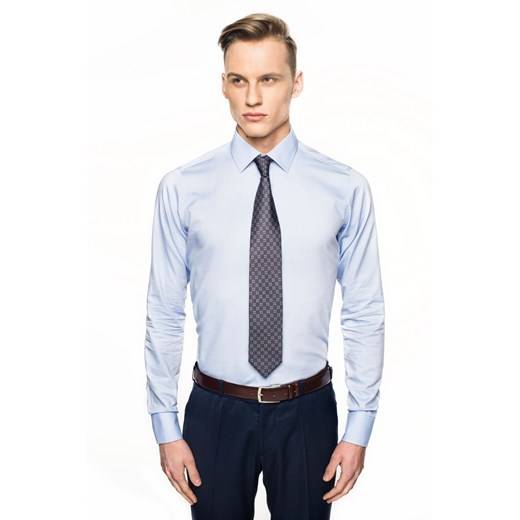 koszula bexley 2678 długi rękaw slim fit niebieski