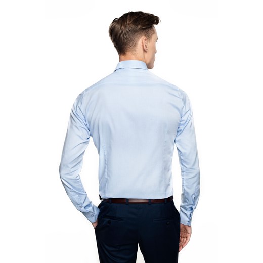 koszula bexley 2678 długi rękaw slim fit niebieski