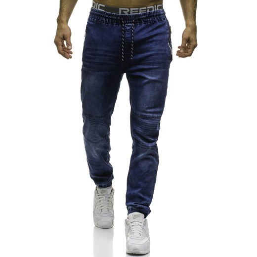 Spodnie jeansowe joggery męskie granatowe Denley HY182 Denley.pl  2XL wyprzedaż Denley 