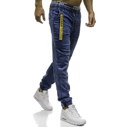 Spodnie jeansowe joggery męskie granatowe Denley HY183  Denley.pl L promocyjna cena Denley 
