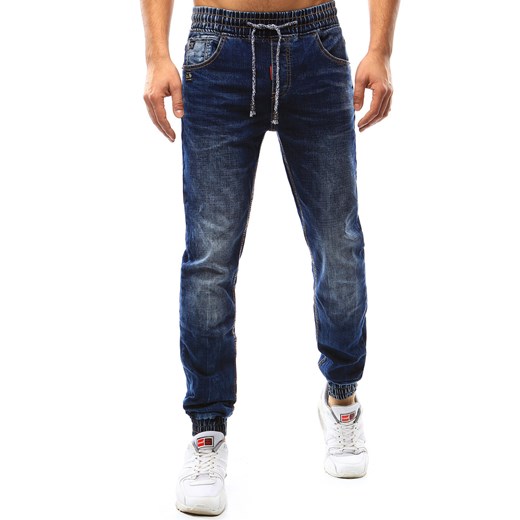 Joggery męskie jeansowe niebieskie (ux1085)  Dstreet  