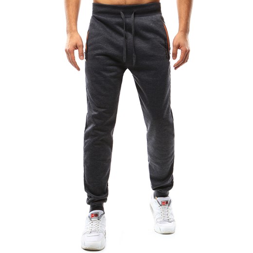 Spodnie męskie dresowe antracytowe (ux1069) Dstreet czarny XL wyprzedaż  
