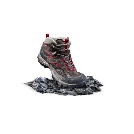 Buty MH100 Mid WTP damskie Quechua szary  Decathlon