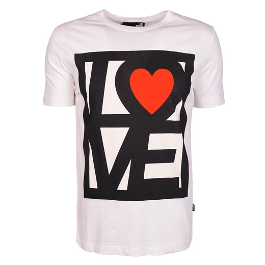 Love Moschino T-shirt  rozowy L okazyjna cena ubierzsie.com 
