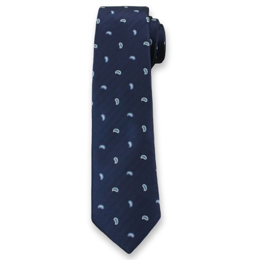 Krawat Męski ze Wzorem PAISLEY - 6 cm - Angelo di Monti, Ciemny Granatowy KRADM1278 ze sklepu JegoSzafa.pl w kategorii Krawaty - zdjęcie 41781156