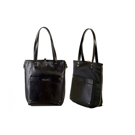 2-stronny shopper torebka XL ze skóry naturalnej czarna Vera Pelle   stylowagalanteria.com