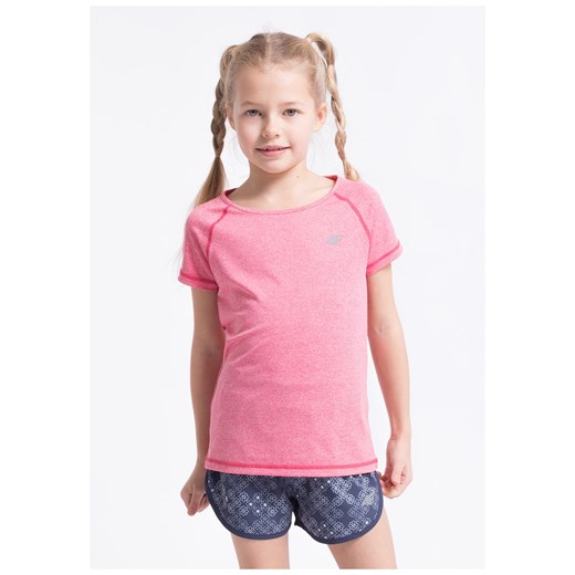Koszulka sportowa dla małych dziewczynek JTSD300Z - róż melanż