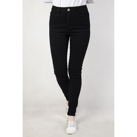 Czarne spodnie jeansowe idealnie przylegające  czarny S olika.com.pl