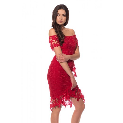 Sukienka AxParis Pati Lace Crochet Red UK12/UE40/L red