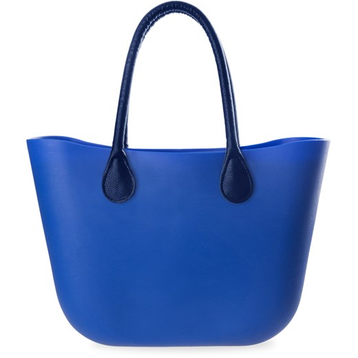Duża silikonowa torebka damska gumowa torba stylowy shopper jelly bag - kobaltowy