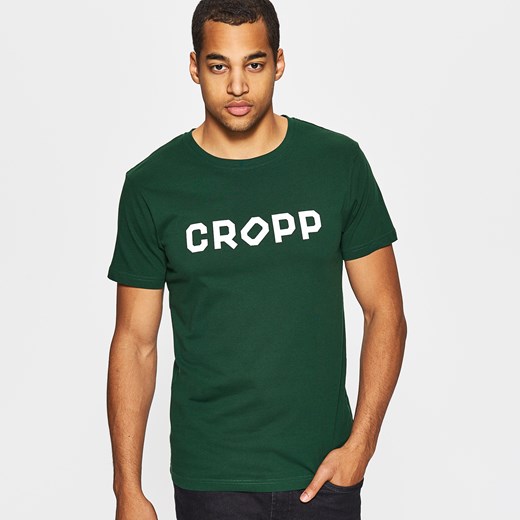 Cropp - Koszulka z napisem - Zielony zielony Cropp XL 