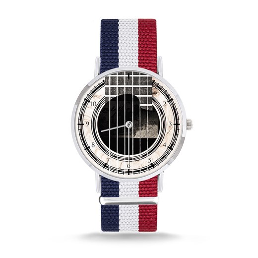 Zegarek damski Gitara z paskiem Nato czerwony Inbloom