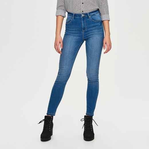 Sinsay - Jeansy high waist - Niebieski Sinsay niebieski 32 