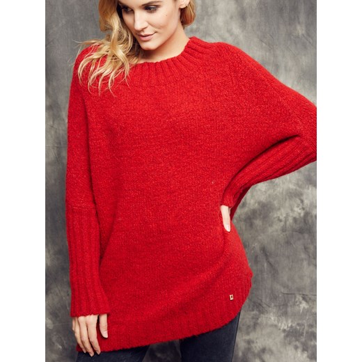 Sweter Cocomore Boutiqe z kimonowymi rękawami czerwony Yups pomaranczowy U